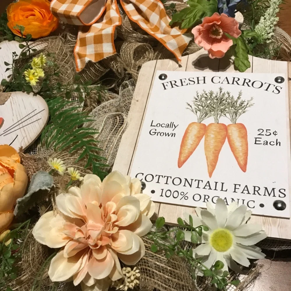 Easter Wreath Bunny Farmhouse Cottontail Farms Handmade Custom Final Sale -